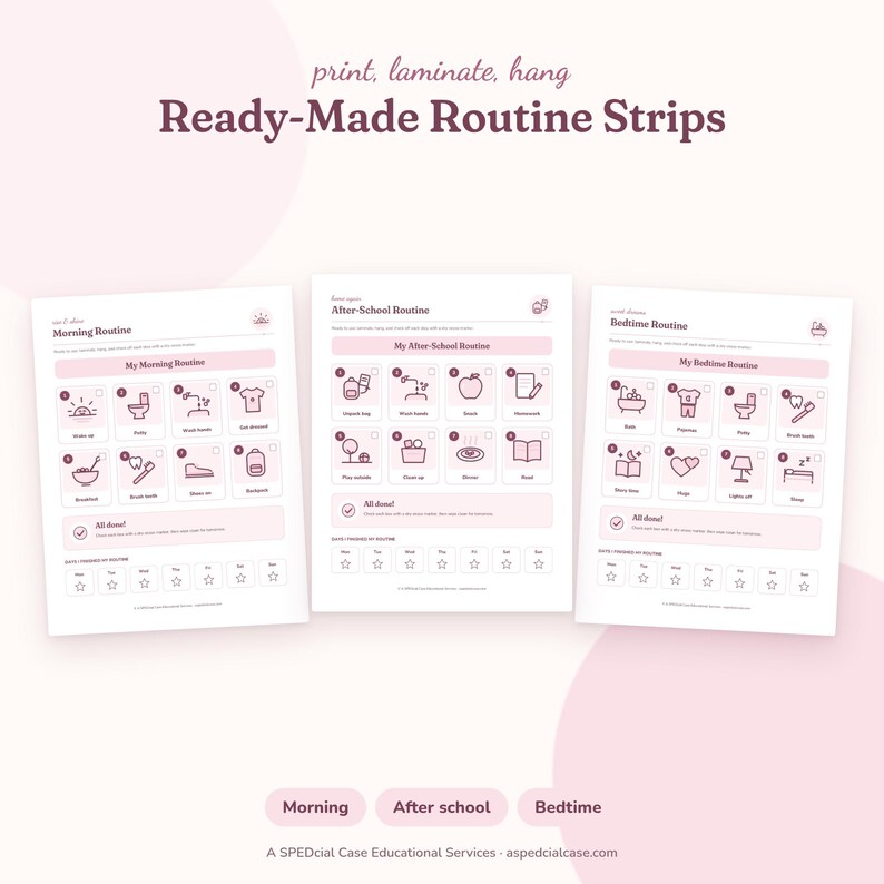Home Visual Schedule Kit, 48 Picture Cards, First Then Board, Morning Bedtime Routine Chart, Editable Printable, Autism Visual Aids bild 2