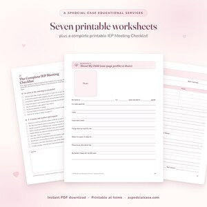 Your First IEP Meeting Parent Guide, Special Education Ebook, Word-for-Word Scripts, Fillable Worksheets, Meeting Checklist, Printable PDF Bild 4