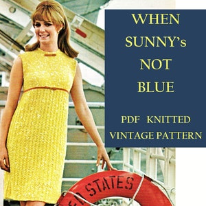 Digital Download FAB 60s Knitted Sheath Dress - Vintage Knit Summer Shift Stunner PDF Pattern Knitting Supplies