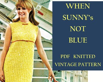 Digital Download FAB 60s Knitted Sheath Dress - Vintage Knit Summer Shift Stunner PDF Pattern Knitting Supplies