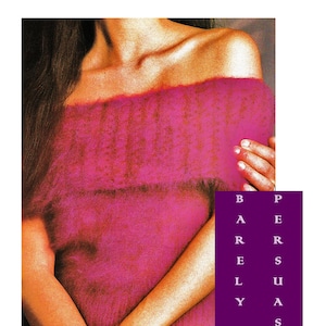 Digital Download Retro Bare Shoulder Knit Top Pattern - Sz 8-14 Gorgeous Knit Evening Top in Angora PDF Knitting Pattern Knitting Supplies