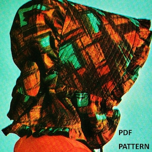 Digital Download Vintage Old Fashion Sunbonnet Sewing Pattern Historic Head Wear PDF Pattern File - Stage Production, Reinactments, Costumes