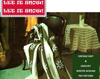 Digital Download Vintage Knit & Crochet Afghan Pattern Bonus Pg for Decorative Fringing PDF Fiber Arts Pattern Crochet Supply Knit Supply