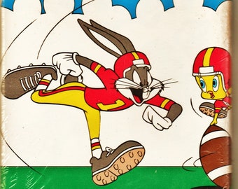 Looney Tunes Football Vintage 7" Wide Wallpaper Decals Border - Very Rare - Sealed in Factory Packages Lot of 3