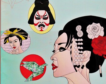 RARE Stained Glass Pattern Book "Oriental Fragrance" by Jean Beaulieu - 30 Unique Full-Sized Asian Designs for Stained Glass Artists