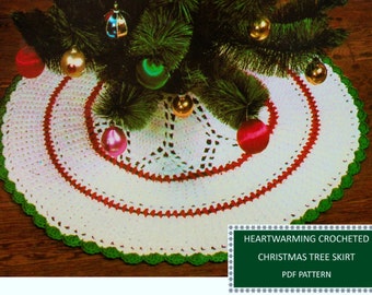 Digital Download Vintage Crocheted Christmas Tree Skirt Pattern - 35" Tree Skirt with Tradtional Elegance PDF Crochet Pattern Crochet Supply