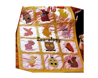 Digital Download Baby Animal Quilt Pattern - So Vintage Adorable Critter Quilt - Sewing PDF File Pattern