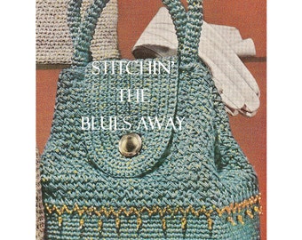 Digital Download Crochet 40's Crochet Beaded Handbag Pattern - Old Vintage Crocheted Purse PDF Pattern Crochet Supplies