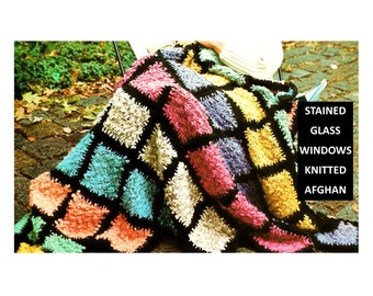 Digital Download Gorgeous Knitted Afghan Pattern for Fall - Vintage Knit Afghan PDF Pattern Knitting Supplies Knitting Patterns