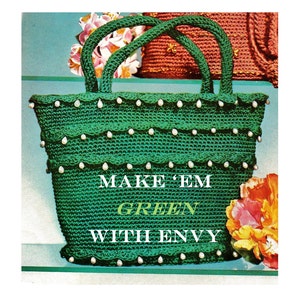 Digital Download Crochet 40&#39;s Crochet Beaded Handbag Pattern - Old Vintage Crocheted Purse PDF Pattern Crochet Supplies