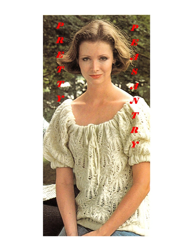 Digital Download Knit Peasant Top Pattern Hippie Boho Etsy