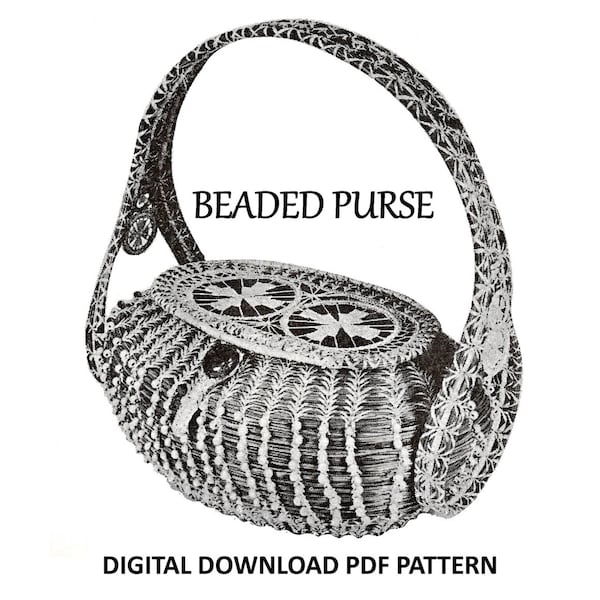Digital Download Gorgeous Pine Needle Beaded Purse Pattern - Retro Basketry Pattern Basket Weaving Supplies