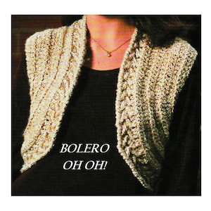 Digital Download Retro Crochet Shorty Bolero Vest Pattern - Instant Download PDF Crochet Bolero Pattern Crochet Supplies Crochet Pattern