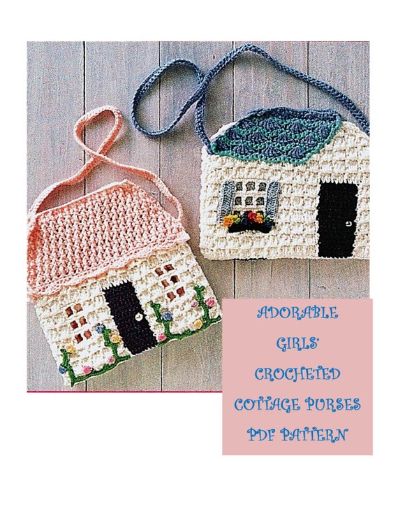 Digital Download Adorable Girls Crocheted Cottage Purse Pattern