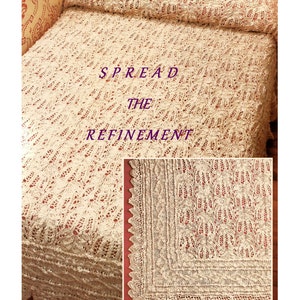 Digital Download Heirloom Lace Knit Coverlet Pattern - Vintage Elegant Knitted Bedspread PDF Pattern - Knitting Supplies Knitting Patterns