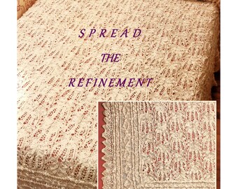 Digital Download Heirloom Lace Knit Coverlet Pattern - Vintage Elegant Knitted Bedspread PDF Pattern - Knitting Supplies Knitting Patterns