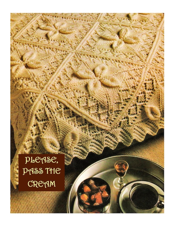 Digital Download Knitted 3 Dimentional Afghan Pattern - Vintage Knit Coverlet PDF Pattern Advanced Knitting Supplies Knitting Patterns