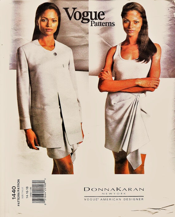 Vintage Vogue Designer Pattern 1440 Dkny Hip Length Jacket And Etsy