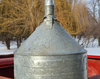 Relektrik™ Vintage Ø11" Galvanized Tractor Funnel Ceiling Mounted Light Fixture Barn Farm Authentic Antique Industrial Warehouse