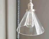 7 quot Glass Cone Shade, 2-1 4 quot inch fitter size neck - Pendant lamp shade. Top Quality Supplies For Your Handmade Lighting, Lamps, Pendants etc