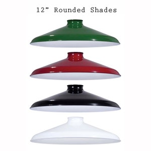 Porcelain Enamel Shade: 12&quot; Rounded Metal design, Choose Color - Top Quality Supplies For Your Handmade Lighting, Lamps, Pendants etc