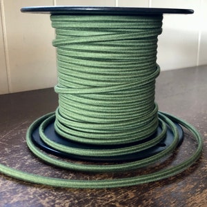 6 Feet: Green 2-Wire Cloth Covered Cord, Vintage Style Cloth Electrical Cord, For Floor Lamps, Desk Fans, Radio rewiring etc