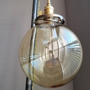 8" Clear Glass Globe, 4 inch fitter size - Pendant lamp shade. Top Quality Supplies For Your Handmade Lighting, Lamps, Pendants etc