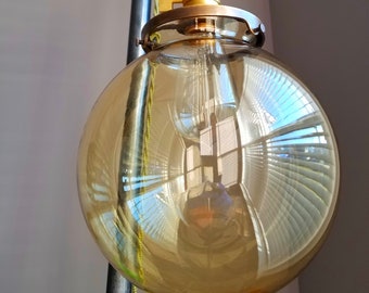 8"  Amber Glass Globe, 4 inch fitter size - Pendant lamp shade. Top Quality Supplies For Your Handmade Lighting, Lamps, Pendants etc