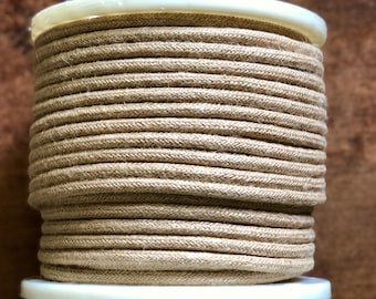 20 Feet: Jute Covered Round Cord, Choose 2 or 3 Wire, Rope Look Vintage Hemp Style Rustic Lamp Cord, For Hanging Pendants, DIY Lighting, etc