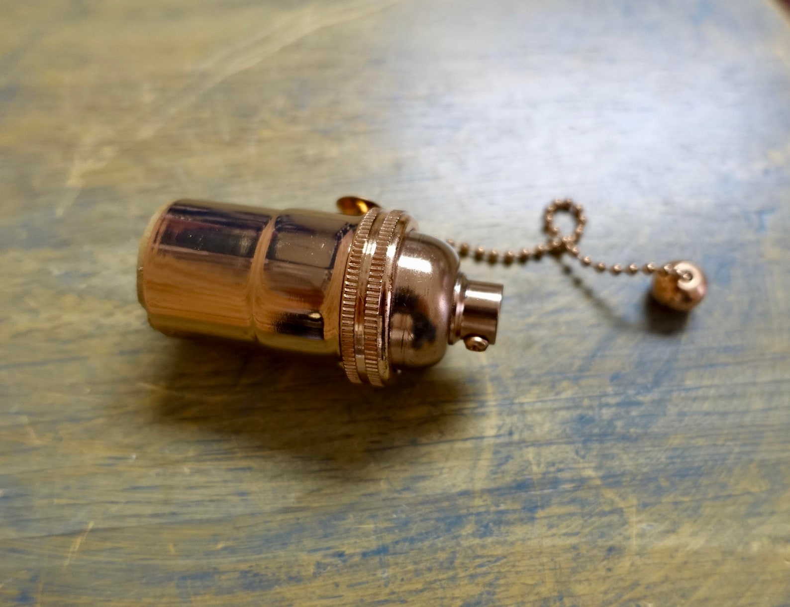 Solid Brass Light Socket, Pullchain Version, 6 Different Finishes Top