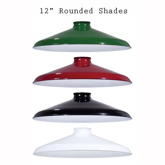 Porcelain Enamel Shade: 12&quot; Rounded Metal design, Choose Color - Top Quality Supplies For Your Handmade Lighting, Lamps, Pendants etc