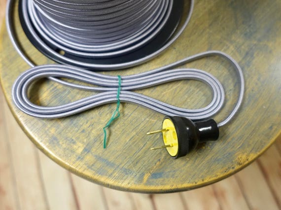 6 pies: cable cubierto de tela verde de 2 hilos, cable eléctrico de tela de  estilo vintage, para lámparas de pie, ventiladores de escritorio,  recableado de radio, etc. -  España