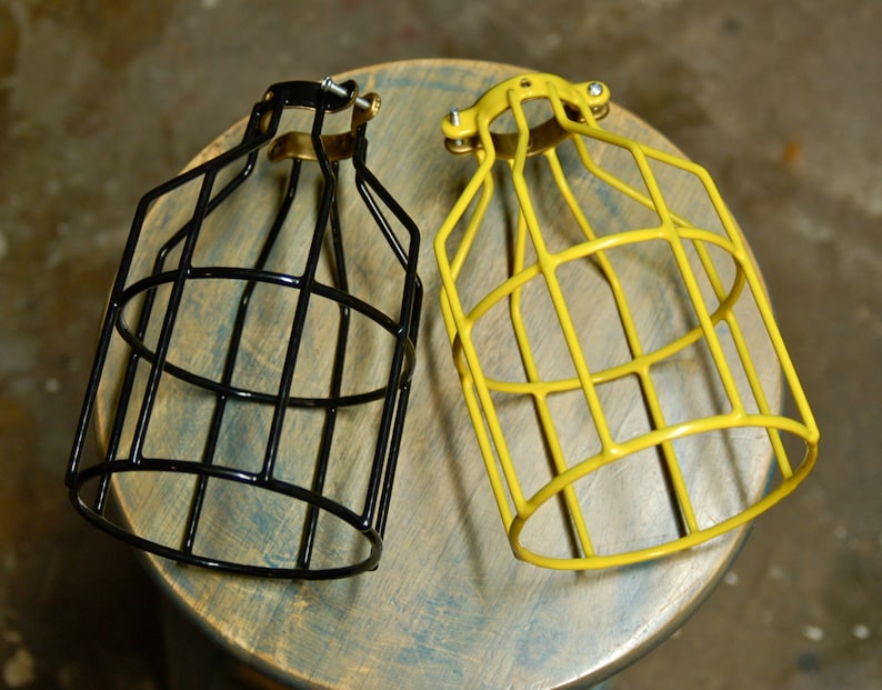 Yellow Bulb Guard, Clamp On Lamp Cage, For Vintage Trouble Lights Top Quality Supplies For Your Handmade Lighting, Lamps, Pendants etc image 5