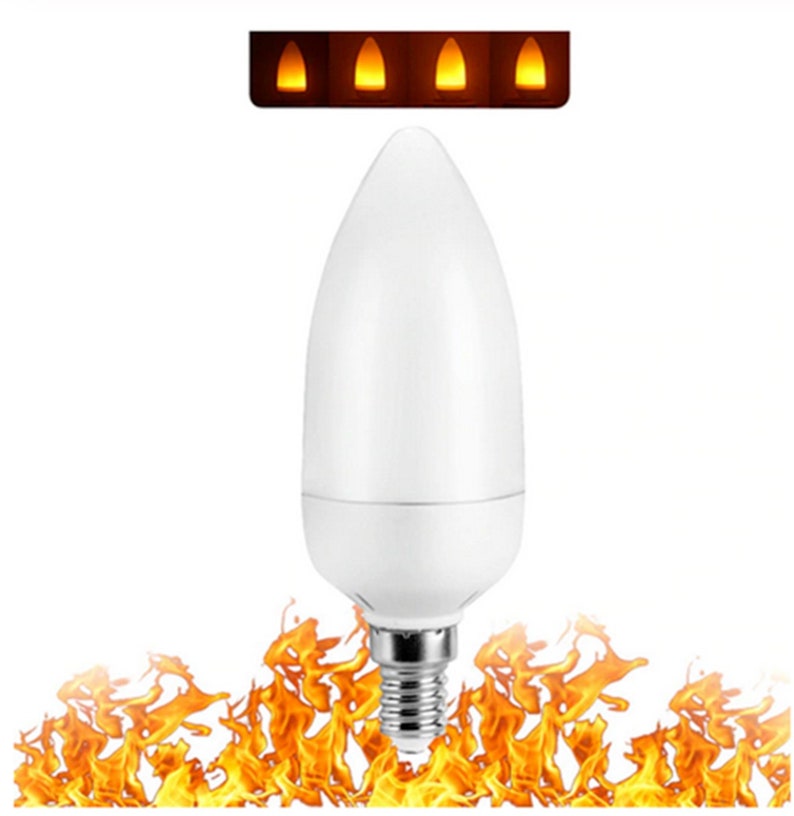 LED Flame Effect Candelabra Light Bulb Simulated Fire Etsy