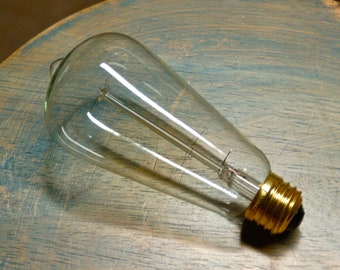 Marconi Style 60 Watt Light Bulb, Vintage Edison Reproduction Glass Bulb, Squirrel Cage Filament