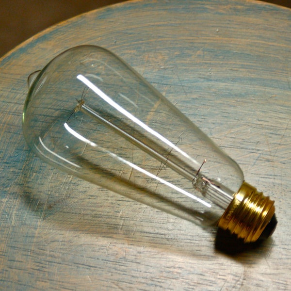 4 Pack: 30 Watt Marconi Style Light Bulbs, Vintage Edison Reproduction Clear Glass Bulb, Squirrel Cage Filament
