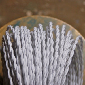 6 Feet: White Cotton Twisted Cloth Covered Wire, Vintage Style Cloth Lamp Cord, For Hanging Pendants, Trouble Lights etc image 3