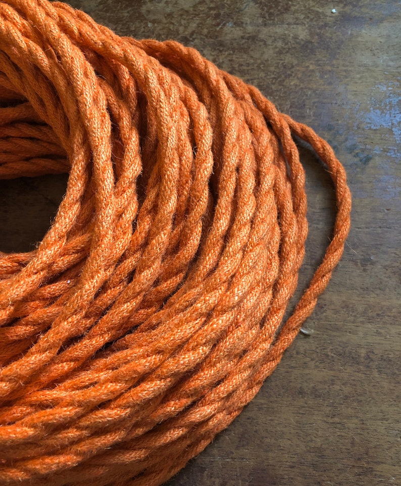 25-Foot Jute Covered Twisted Pair Electrical Cord – Rope/Hemp Style For Lamps, Pendants, Vintage Look