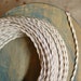 6 Feet: Ivory White Twisted Cloth Covered Wire, Vintage Style Cloth Lamp Cord, For Hanging Pendants, Trouble Lights etc 