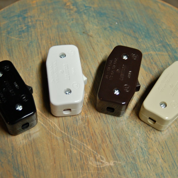 Interruptor de cable en línea - Leviton Rocker Style Feed Thru Switch - Suministros de alta calidad para su iluminación hecha a mano, lámparas, colgantes, etc.