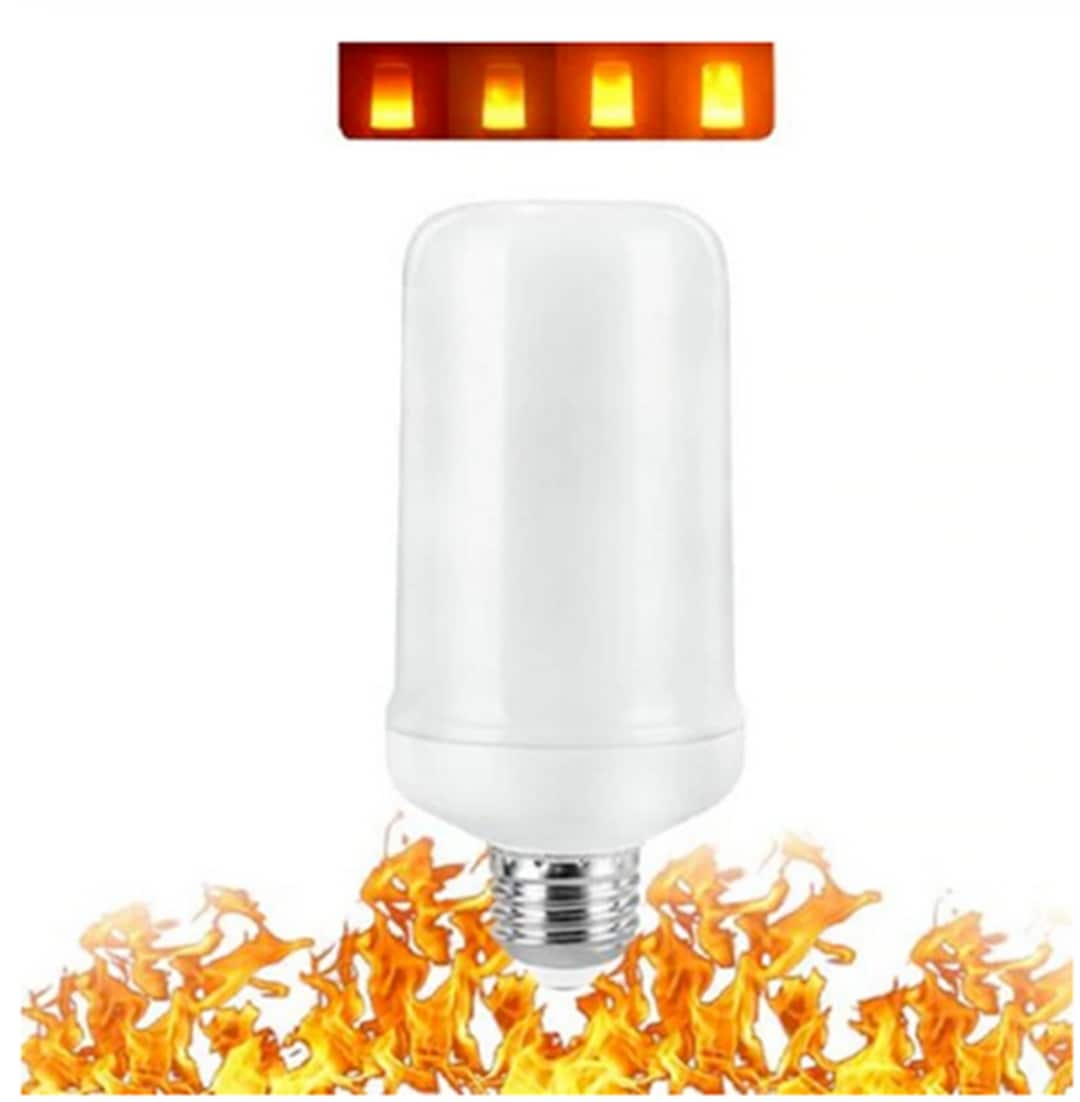 LED Flame Effect Light Bulb - Simulated Fire Flicker Lamp, E26 USA Base ...