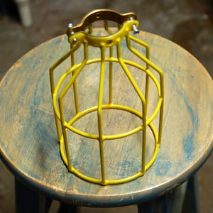 Yellow Bulb Guard, Clamp On Lamp Cage, For Vintage Trouble Lights Top Quality Supplies For Your Handmade Lighting, Lamps, Pendants etc image 2