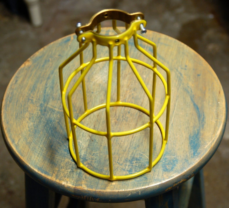 Yellow Bulb Guard, Clamp On Lamp Cage, For Vintage Trouble Lights Top Quality Supplies For Your Handmade Lighting, Lamps, Pendants etc image 2