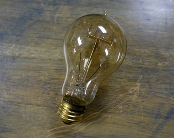 4 Pack: Edison Globe Light Bulb - 25 Watt Antique Quad Loop Filament - Vintage Reproduction A19 Glass Shape, Squirrel Cage
