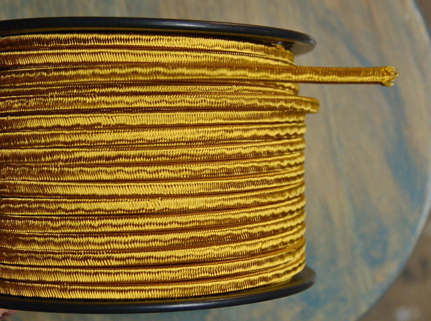 6 Feet Gold 2wire Cloth Covered Cord Vintage Style Cloth Etsy
