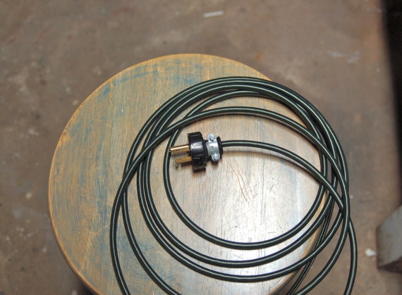 Bronze Twisted 3-Wire Cloth Covered Cord 18ga. Vintage Lamp - Foto 11