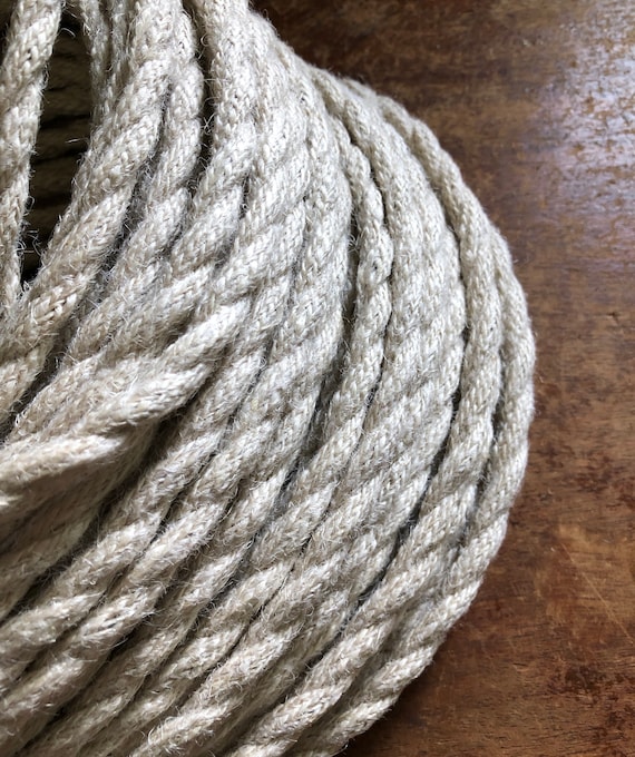 Jute Covered (Rope Style) 3-wire Round Cord - PER FOOT