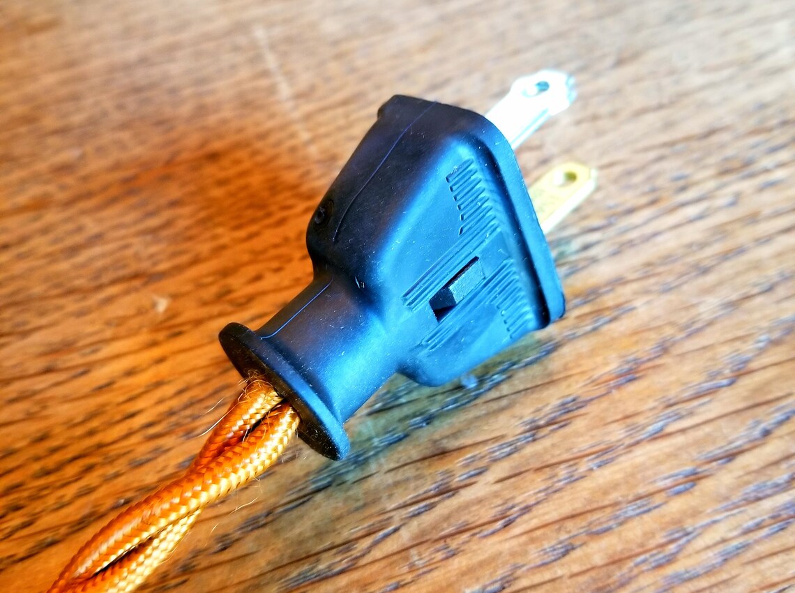 2 Prong Electrical Plug Black Polarized Male Plug Connector Etsy