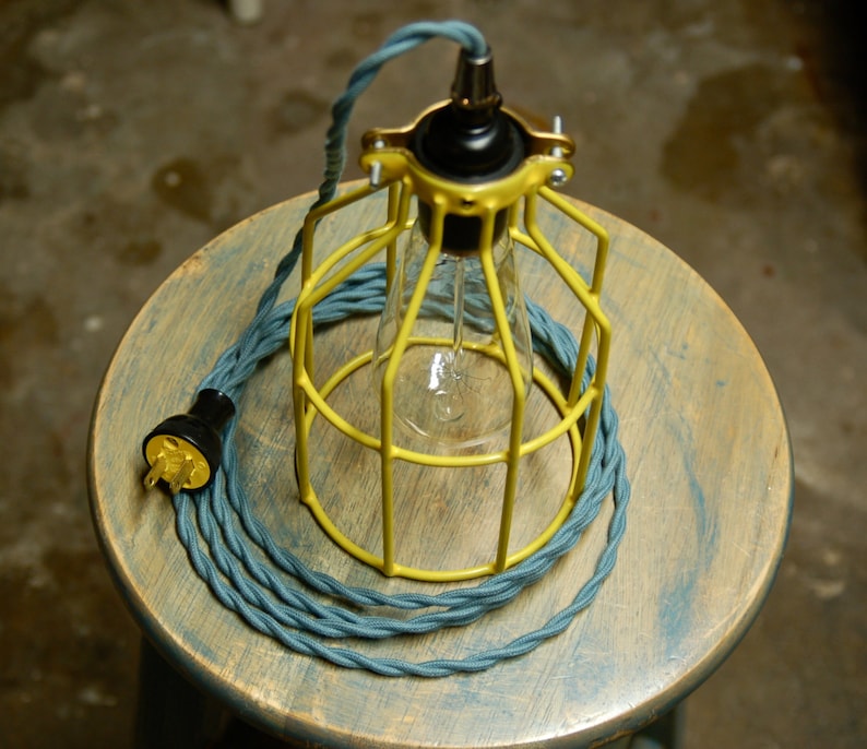 Yellow Bulb Guard, Clamp On Lamp Cage, For Vintage Trouble Lights Top Quality Supplies For Your Handmade Lighting, Lamps, Pendants etc image 4
