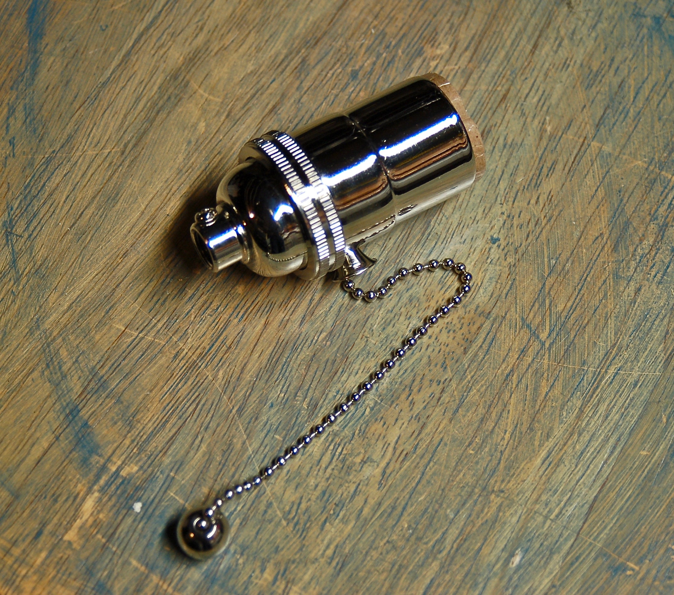 Solid Brass Light Socket, Pull Chain, 6 Finishes